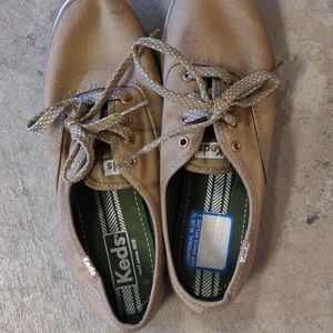 Khaki Keds with Polka Dot Laces